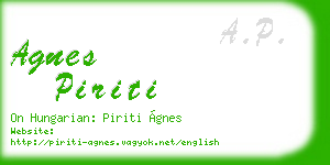 agnes piriti business card